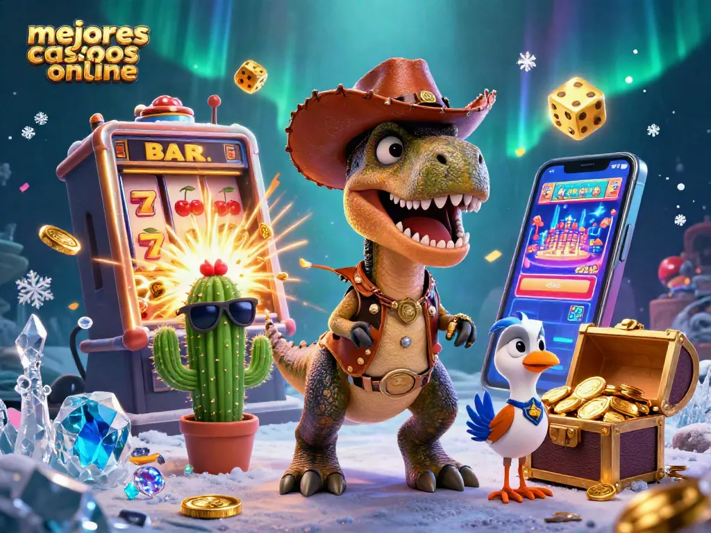 Gana en los mejores casinos online con un tragamonedas lleno de monedas y símbolos de la suerte.