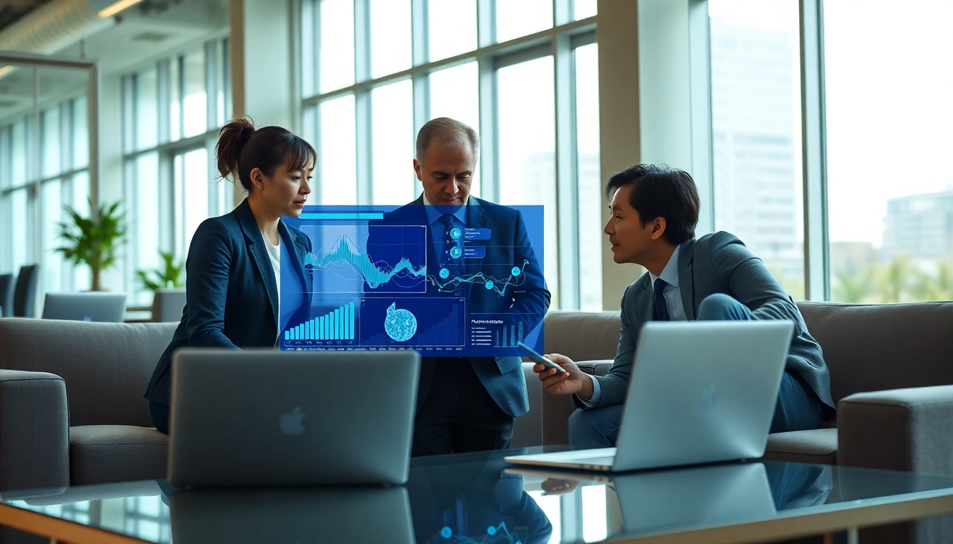 快连下载 application displayed on modern devices in a professional office, symbolizing seamless connectivity.