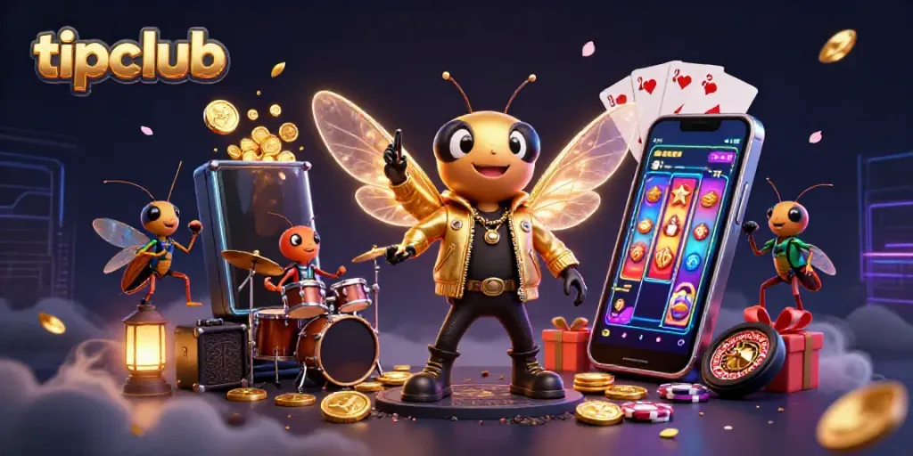 Experience vibrant winning moments at tipclub with electrifying 3D characters in a dynamic casino scene.