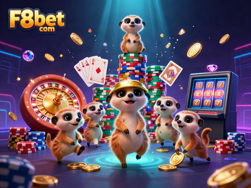 Experience vibrant fun with F8bet com as meerkats run an elaborate casino with dazzling game elements.