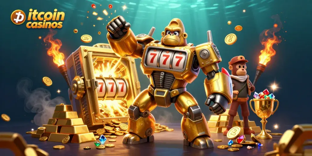 Engage in thrilling bitcoin casinos with dynamic scenes of excitement, winning and bonuses!
