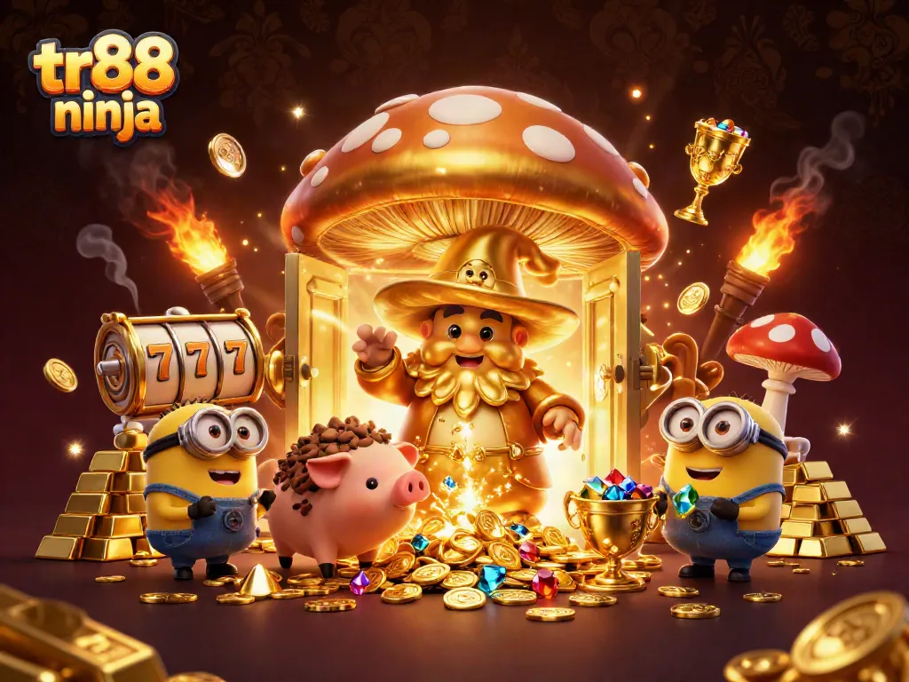 Experience thrilling gaming with the magical tr88 ninja in a vibrant treasure-filled world.