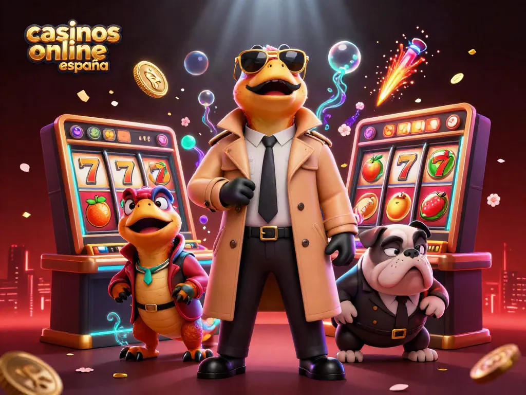 Jugando en casinos online España con tragamonedas y colores vibrantes.