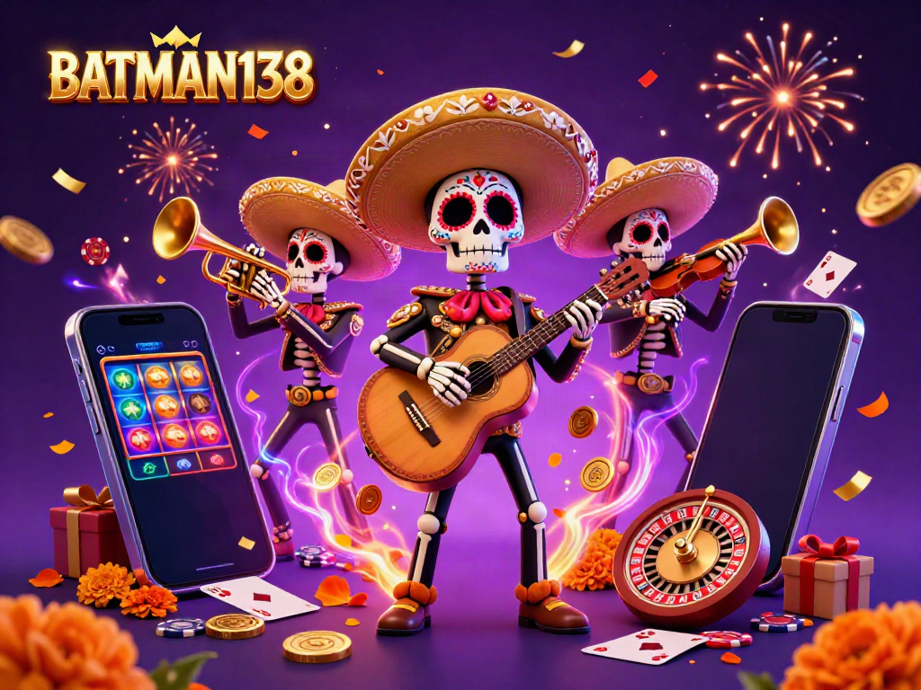 Experience the excitement of BATMAN138 slots with vibrant characters and thrilling game elements in this colorful illustration.