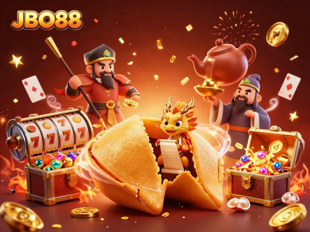 Experience high-stakes fun with JBO88 featuring unique characters and dynamic casino elements in a vibrant scene.