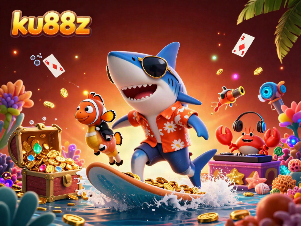 Win big with ku88z in an exciting underwater casino adventure featuring vibrant characters and treasures.