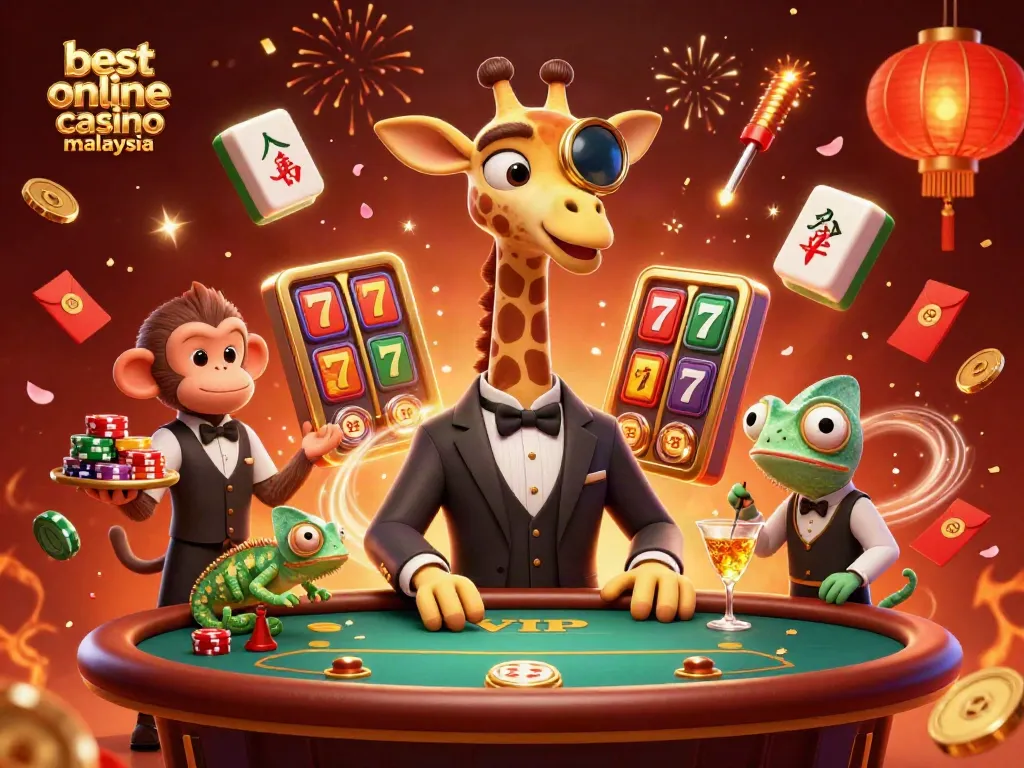 Experience the excitement at the best online casino Malaysia with vibrant characters and lively gaming elements.