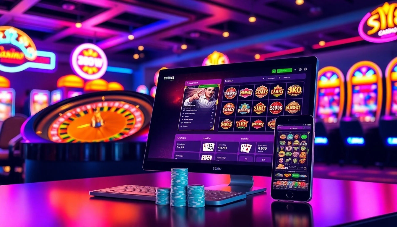 Experience the excitement of 888new com with vibrant casino visuals including slots and poker elements.