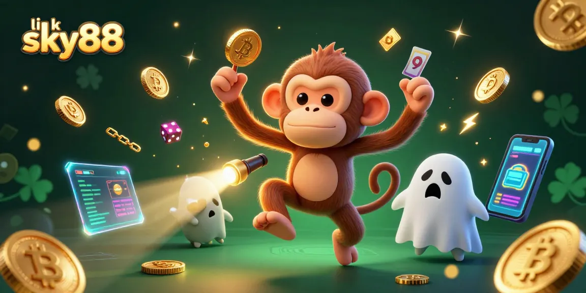 Engage with exciting link sky88 gaming moments surrounded by golden coins, crypto elements, and thrill.