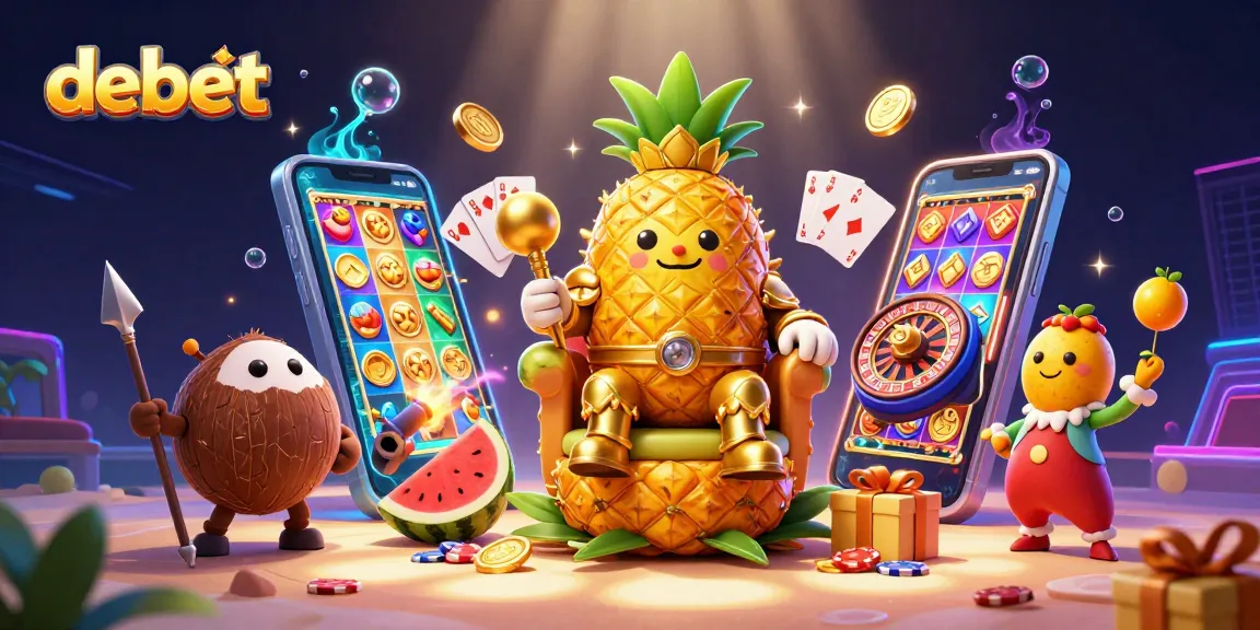Experience vibrant gaming action with debet's animated characters and exciting casino elements.