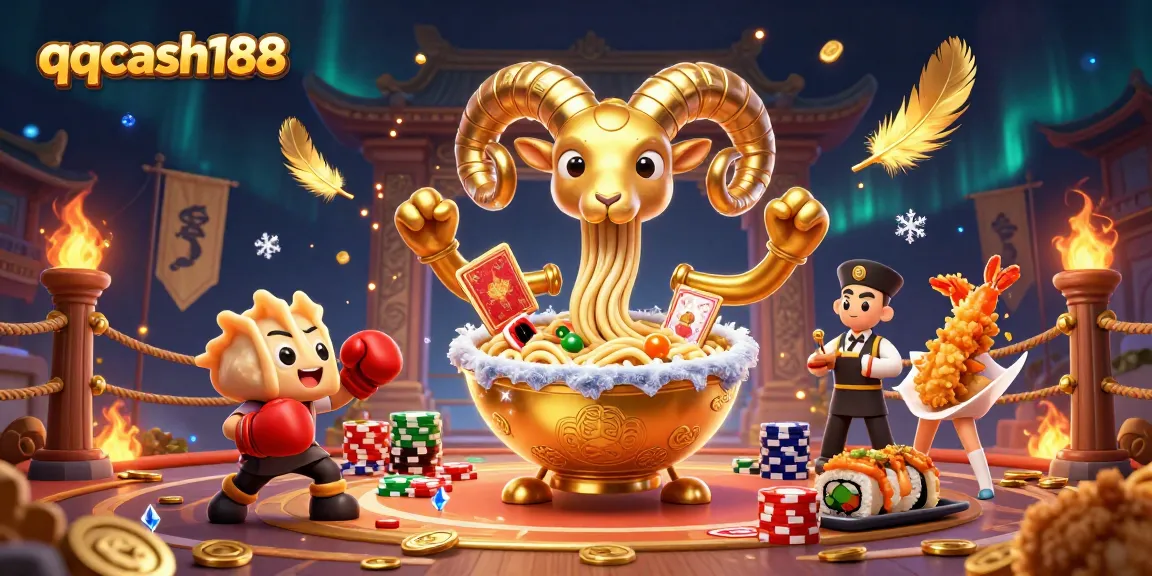 Engage with the vibrant casino scene featuring qqcash188's unique characters and game elements.